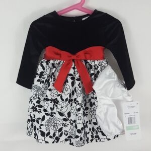 Rare Editions Baby Girls Velvet Floral Dress